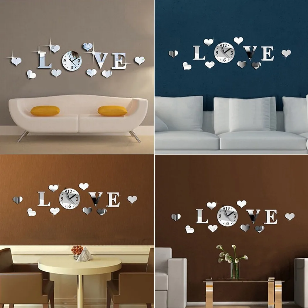 

Mirror Mirror Wall Stickers Modern Sticker Wall 3D Bedroom DIY Home Love