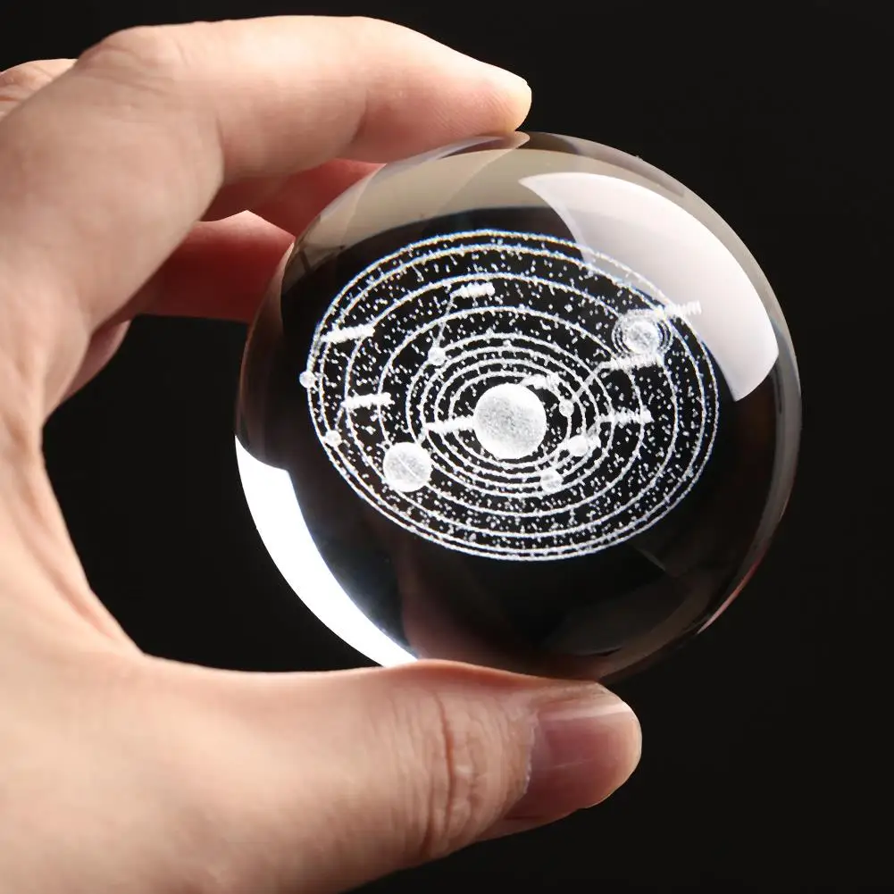 Стеклянный шар кварцевый с лазерной гравировкой 6 см миниатюрный домашний декор