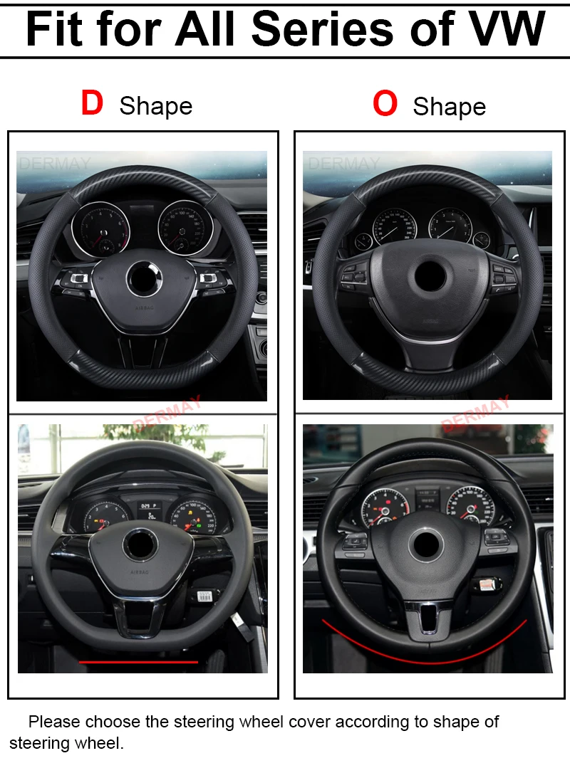 Крышка рулевого колеса из натуральной кожи для VW Touran Golf GTI Polo Sedan Passat Santana Jetta Tiguan Gol Sagitar CC Scirocco