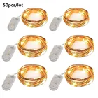 Гирлянда из медной проволоки, 2 м, 20 светодиодов, праздничное освещение, Сказочная гирлянда, освещение для рождества, свадьвечерние НКИ, украшение для дома, 50 шт.лот