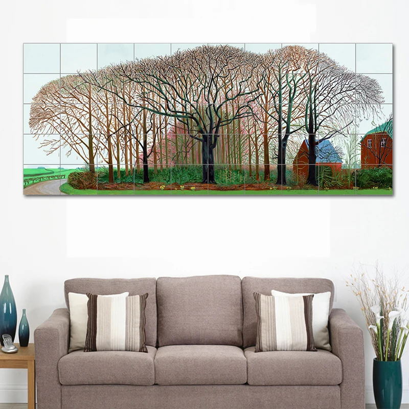 Давид хокни зимняя деревянная картина маслом огромные размеры жикле плакат