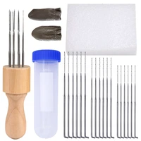 imzay needle felting kit with 18 pcs of 3 types needles finger protector diy sewing package tool accessories set