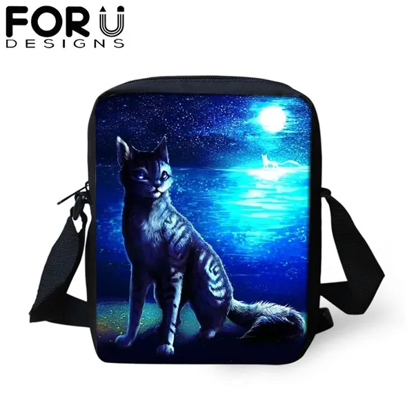 FORUDESIGNS/сумка-мессенджер с мультяшным готическим котом для девочки-подростка, новинка, сумка на плечо для женщин и детей, мини-сумка через плечо, кошелек - Цвет: CDGX1415E