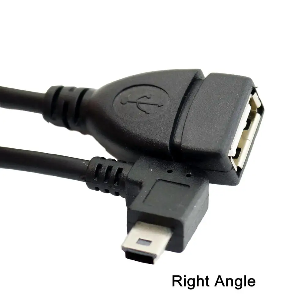 Right Angle 20x USB Mini 5-контактный штекер USB 2,0 Женский Джек хоста OTG Удлинительный переходник Кабель 15 см вверх/вниз/влево/вправо Угол - Цвет: Right Angle