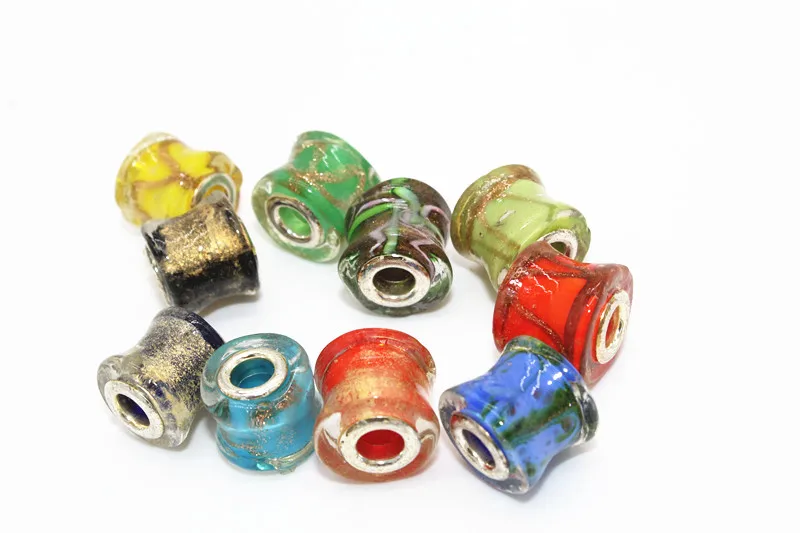 5 шт. стеклянные бусины для волос украшения косичек объемные бусины-трубы мм