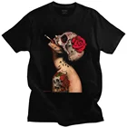 Футболка Viva La Vida с Санта-мертвец, мужские предварительно сжатые хлопковые футболки с мексиканским черепом Калавера, футболки с коротким рукавом, новинка, одежда