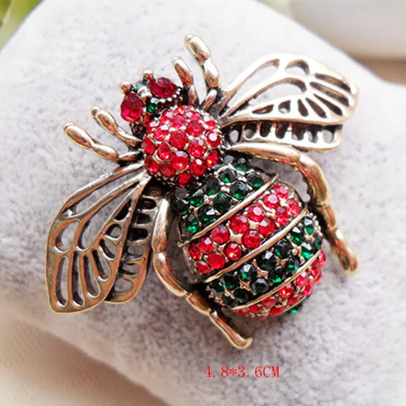 Vintage color enamel bird goldfish insect bee golden cicada brooch clothing hat animal brooches accessories gift | Украшения и