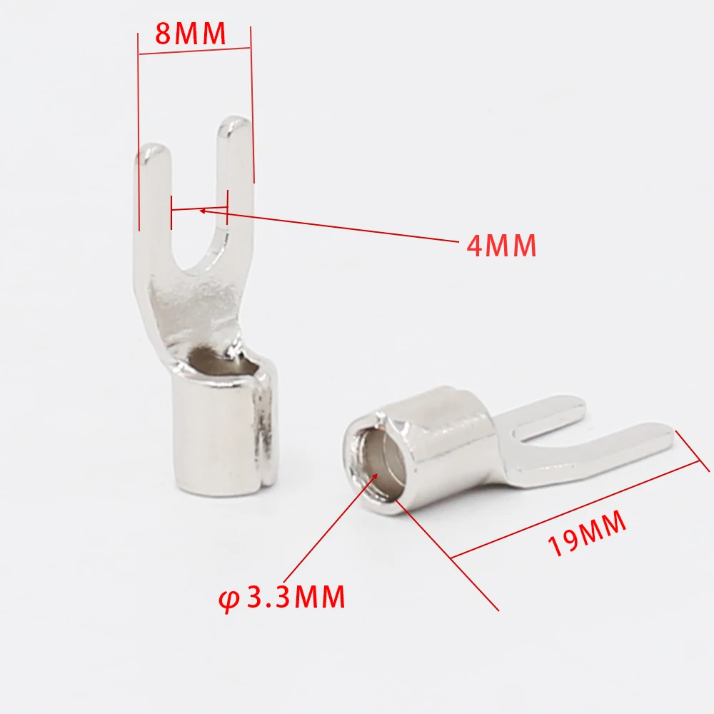 VIBORG VP201 Pure Copper Rhodium plated High-end Power Connector for Y Lug terminal 6pcs/set