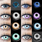 Цветные контактные линзы EYESHARE для глаз, 1 пара, цветные контактные линзы для косплея аниме, красивый макияж для учеников на год, для глаз на Хэллоуин