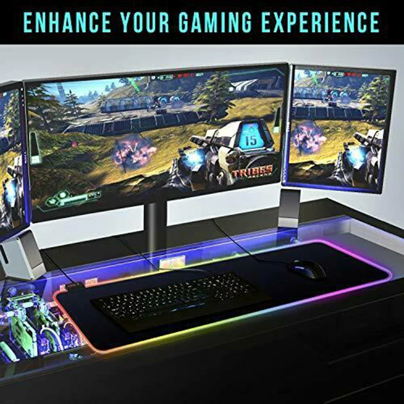 

RGB Gaming Mouse Pad Large Mouse Pad Gamer LED Computer Mouse Keyboard Mat with Backlight NC99