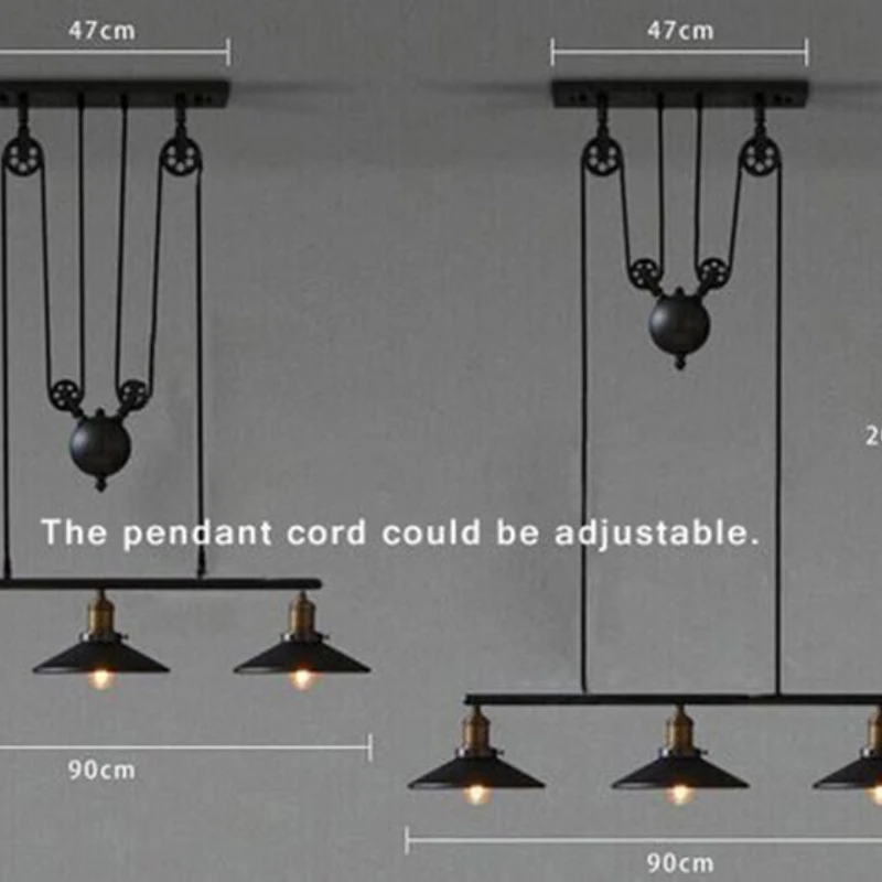 Винтажные железные подвесные светильники с 3 головками в американском стиле для