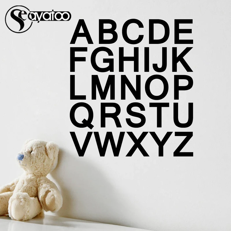 Виниловая наклейка на стену в виде английского алфавита 54x60 см|english alphabet|baby bedroomvinyl