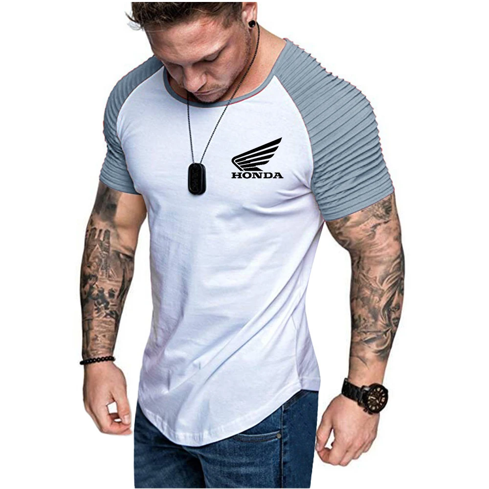 

2021New Men Honda LOGO Shirt Slim Fit Men Short Sleeve Shirt Office Formal Wear Casual Shirt Male Letter Printing Clothing AJ+15