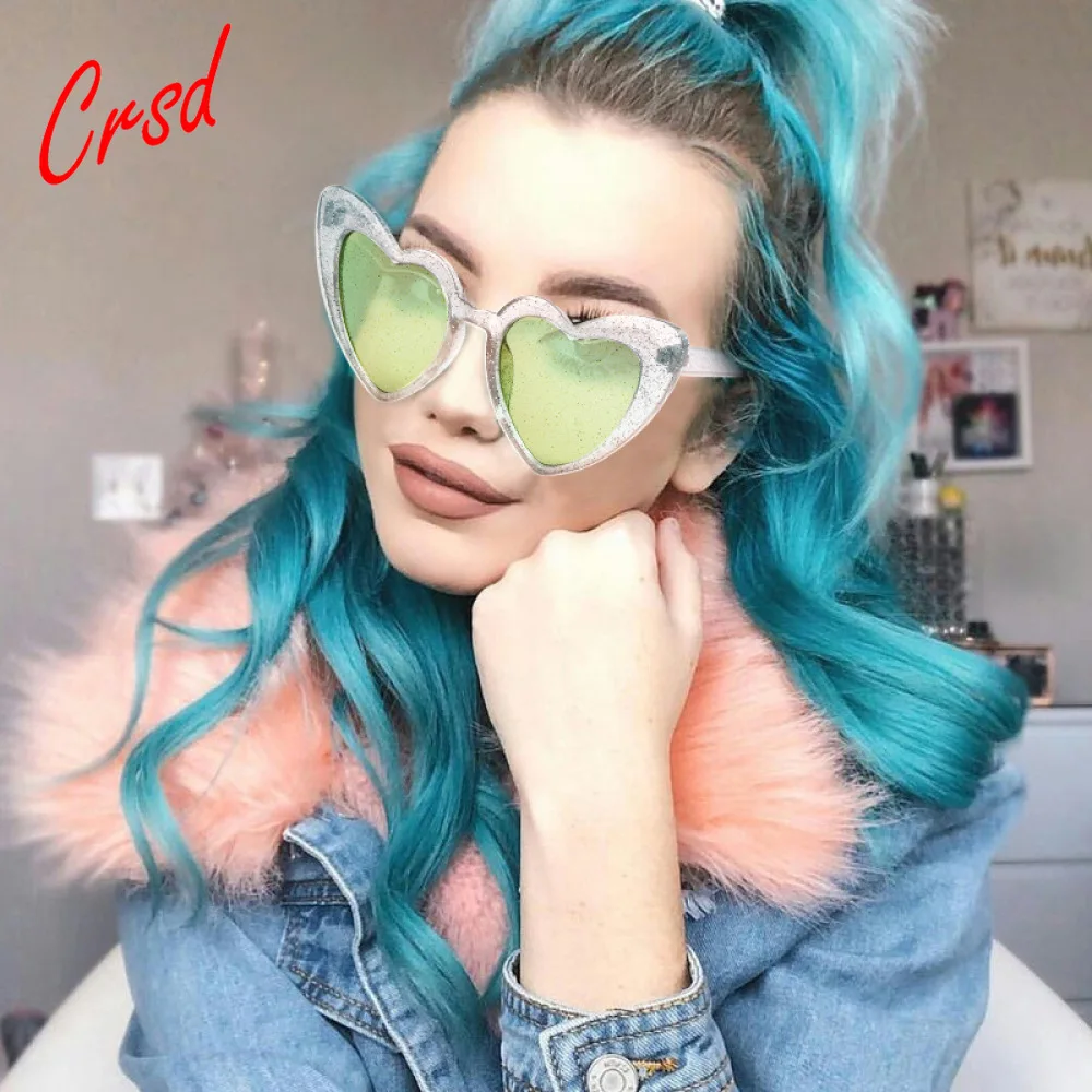 Женские солнцезащитные очки кошачий глаз с большими сердцами | Аксессуары для