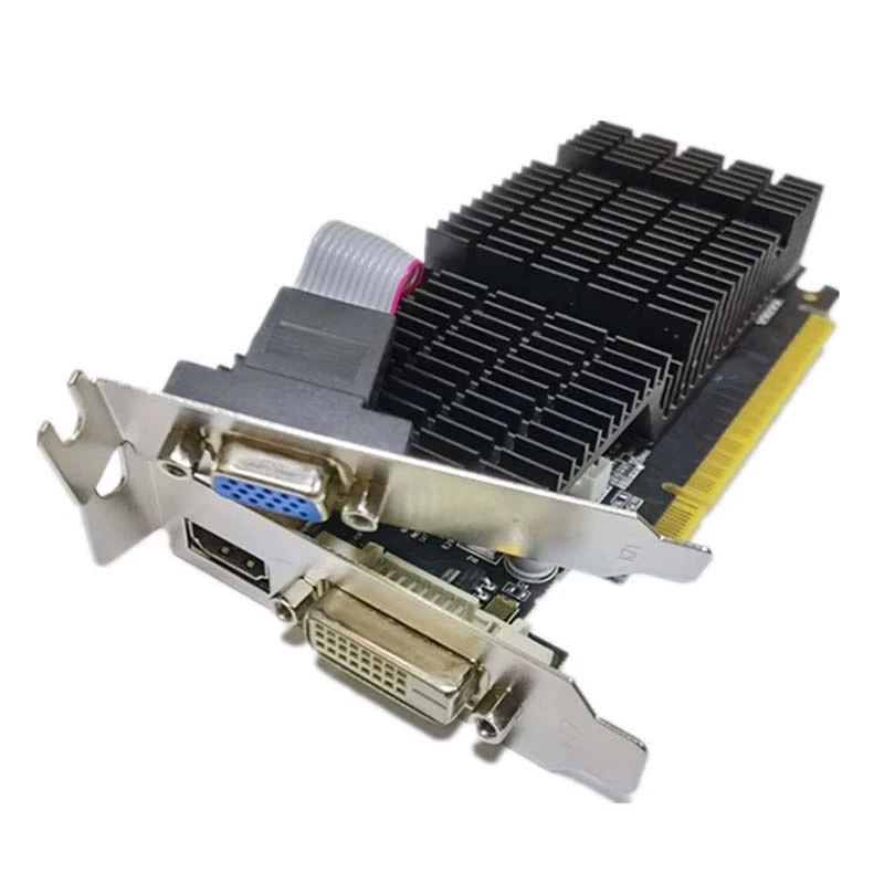 

Карта изображения GT710 2 Гб 64 бит DDR3, небольшая офисная карта изображений с бесшумным радиатором поддерживает HDMI, VGA, DVI