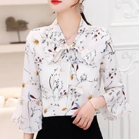 2021 summer new short sleeve womens chiffon shirt top dress trumpet sleeve super xian xianshou bottom coat b057