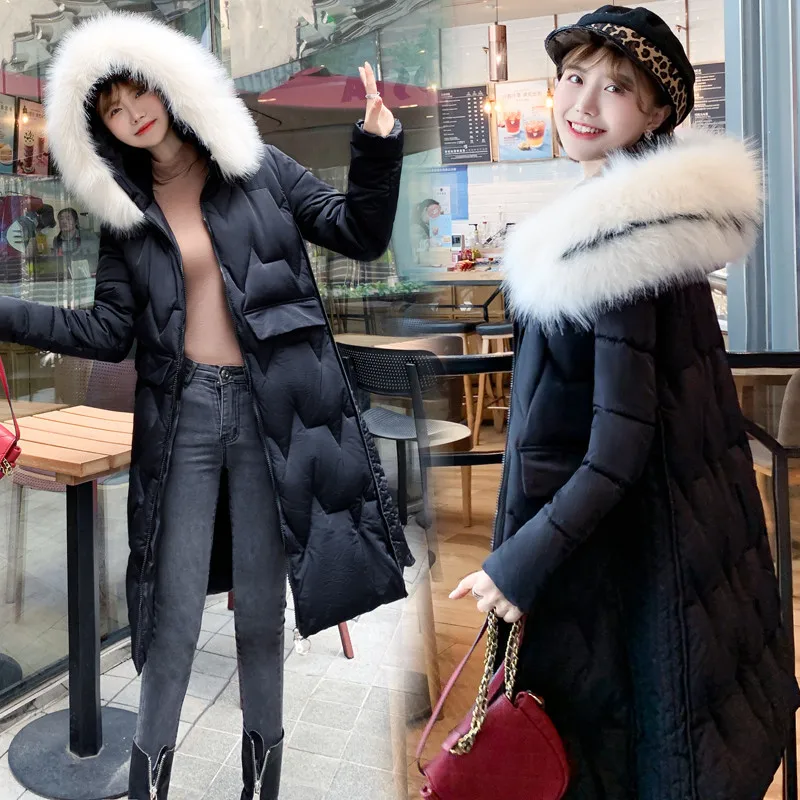 

Женская куртка, зимнее длинное хлопковое пальто, парка с капюшоном, повседневное женское пальто, утепленная верхняя одежда с хлопковой подк...
