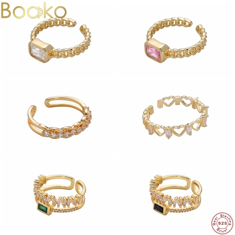 

Кольцо женское из серебра 925 пробы, регулируемое, с белым/красным/зеленым цирконием