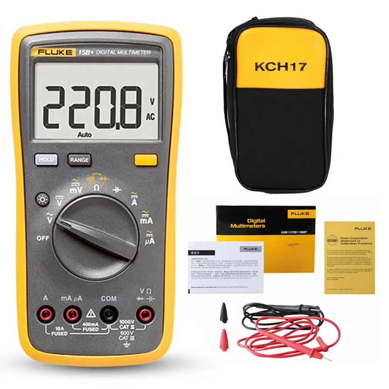 Автоматический цифровой мультиметр Fluke 15B + измеритель переменного напряжения и