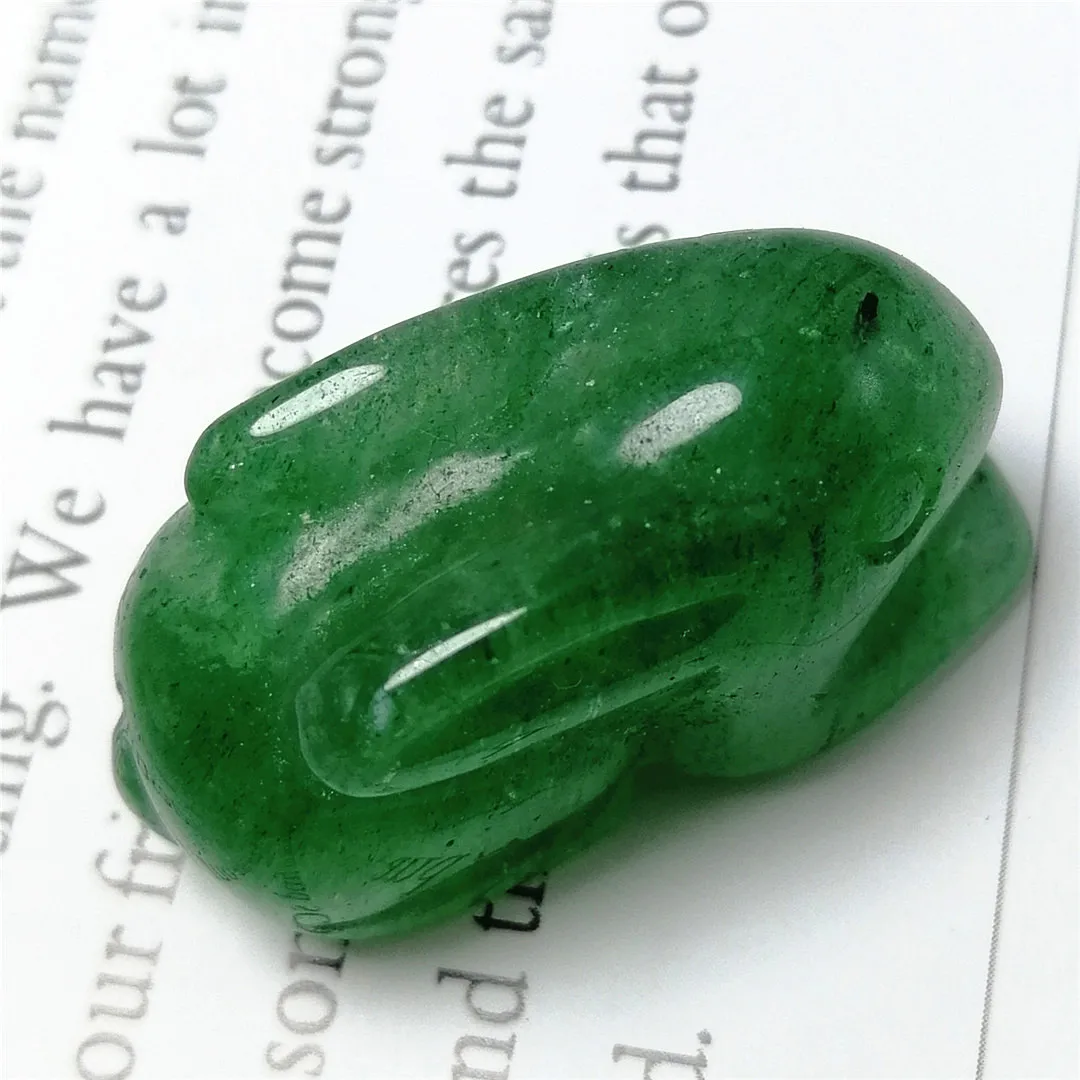 

Natural Rare Quartz Crystals And Stones Green Animal Carving Rabbit Cute Bunny For Jewelry DIY Gifts Of Lady