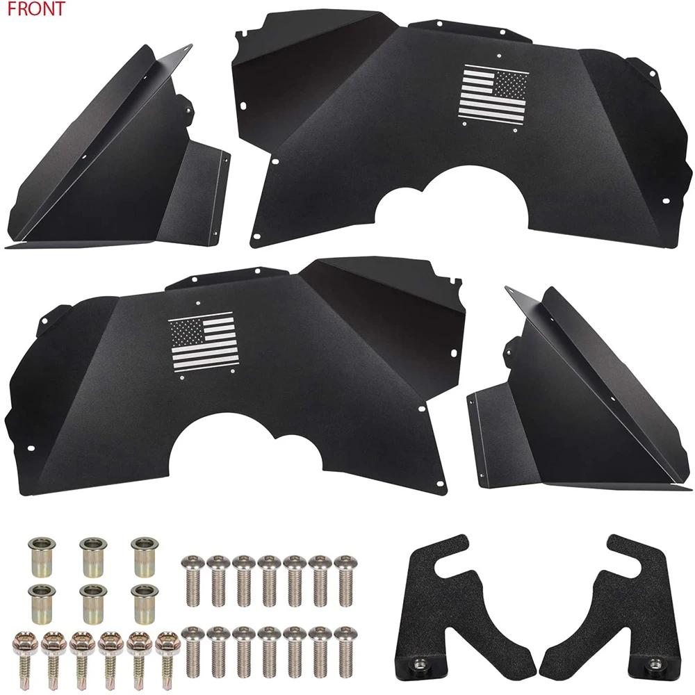 Передние и задние внутренние прокладки для крыла Jeep Wrangler JL JLU 2018-2020 черные