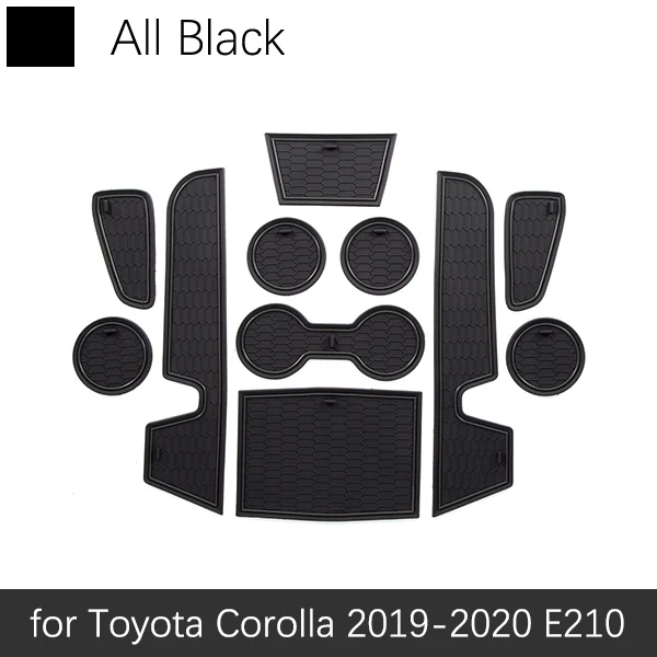 Black Противоскользящий резиновый коврик для Toyota Corolla E210 210 аксессуары для автомобиля наклейки коврик для телефона - Название цвета: Black