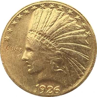 24 K позолоченный 1926 $10 золото индийская половина монета с изображением орла