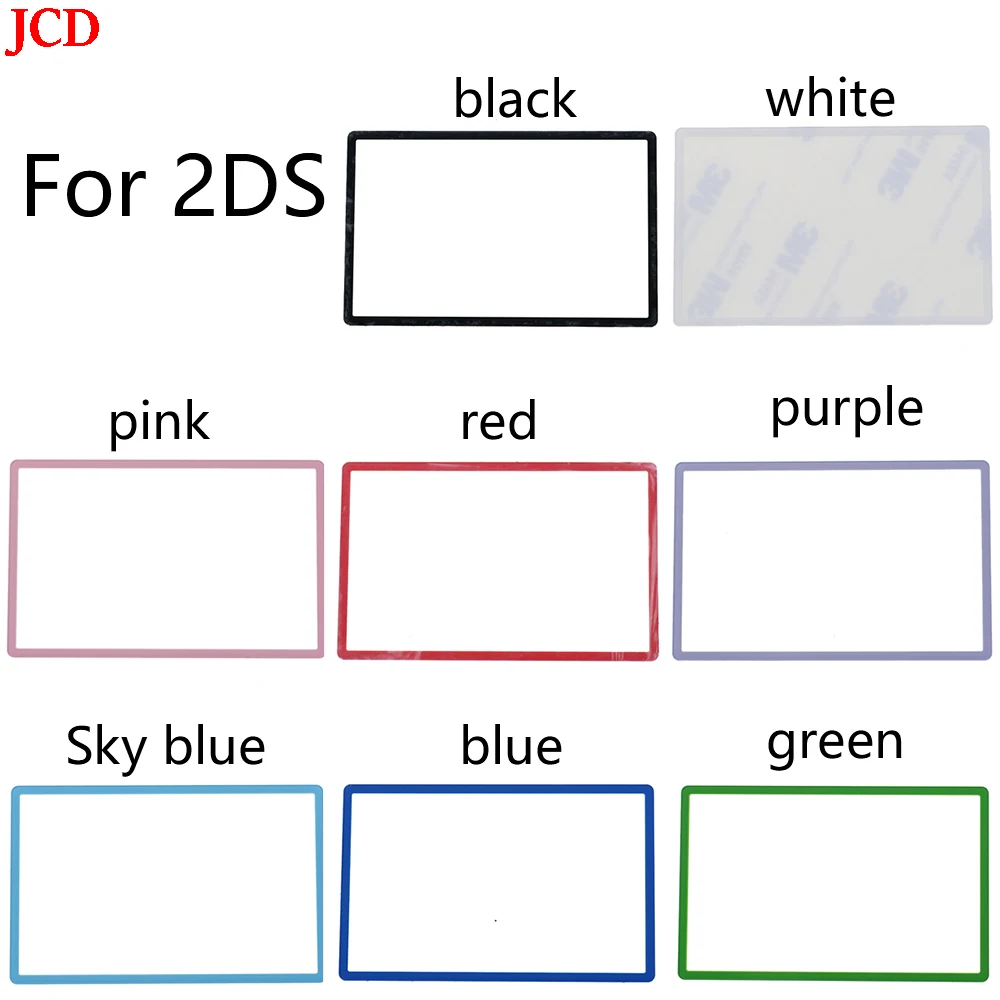 

JCD 1 Pcs For 2DS Top Surface Mirror Outer Lens Cover Upper LCD Screen Front Plastic Cover Screen Black & White