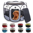 Переносная складная палатка для домашних животных, дышащий манеж, легкая в эксплуатации, восьмиугольный забор, уличная Съемная кровать для щенка, конуры для кошек