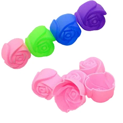 10 шт. DIY силиконовая Роза Маффин чашечка для печенья Форма выпечки Шоколад Мыло