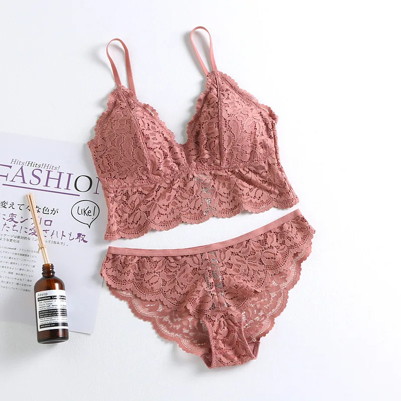 Привлекательный французский кружевной топ треугольный бюстгальтер без камней