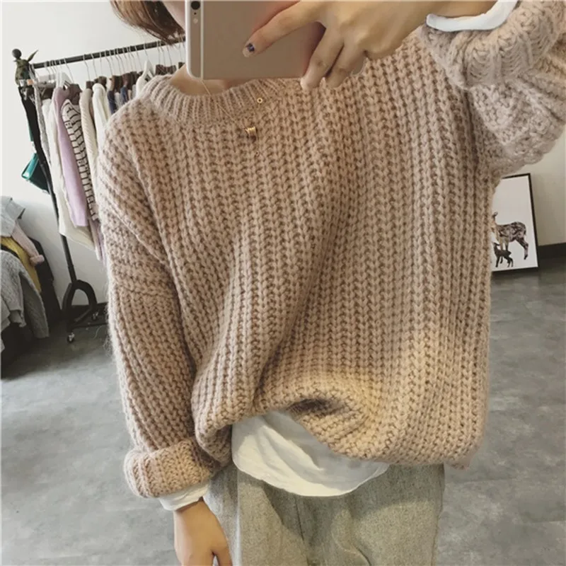 2021 Women Autumn Top Clothes Female Knit Sweater Blouse Ladies Casual Clothing Pullover And Jumper Loose New Arrival | Женская одежда