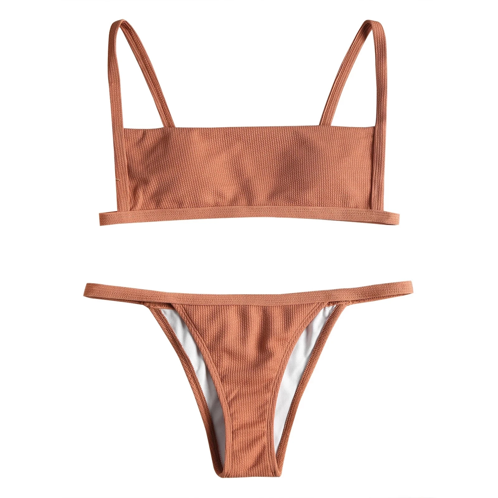 

Sexy Bikini 2021 Black Swimsuit Thong Swimwear Women Bandeau Beachwear Push Up Brazilian biquini Strap Bath Suit Summer