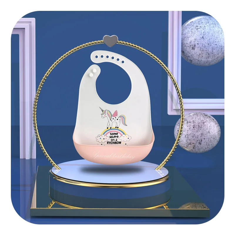 XCQGH 1Pcs Printed Baby Bibs Bandana Waterproof Boy Girl Food Grade Silicone Feeding Bib Stuff | Детская одежда и обувь