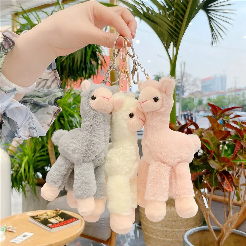 

Kawaii Stuffed Animal Alpaca Pendant Key Ring Plush Keychains Gifts