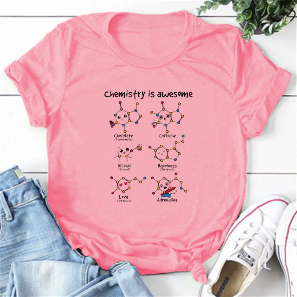 Футболка женская Kawaii химии обалденный печатных Забавные футболки с графикой для