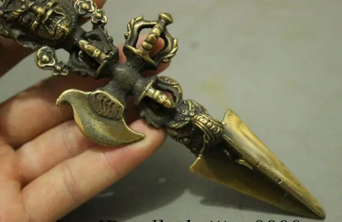 Медная Статуя тибетская бронзовая медь буддизм Mahakala голова гневного божества