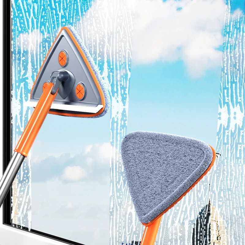Joybos-mango largo para limpiar vidrios, instrumento para limpiar vidrios, varilla telesc&oacute;pica de doble cara, limpiador de ventanas de gran altura para el hogar-2
