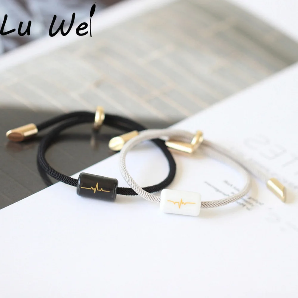 Рога пара браслет для мужчин и женщин черно белый керамический европейский