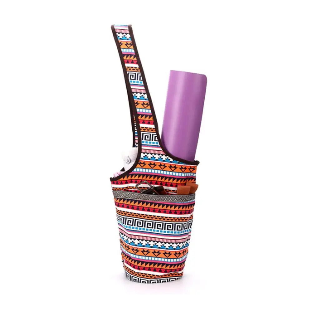 

Printed Sports Canvas Fashion Single Shoulder Washable Large Capacity Portable Fitness Zippered Wear Resistant Yoga Mat Bag