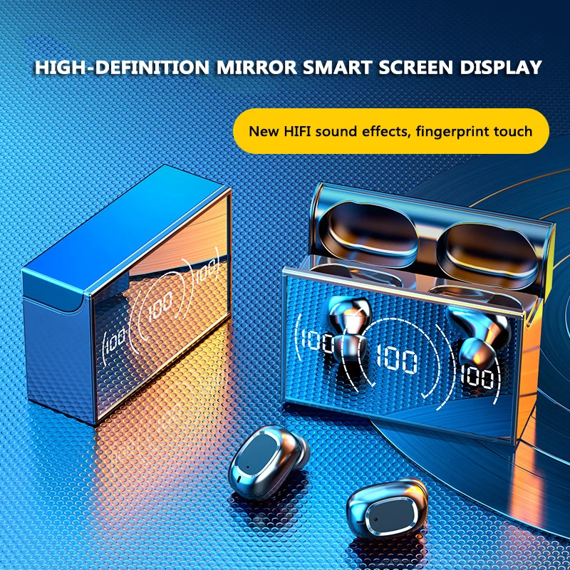 

Wireless Bluetooth TWS 5.0 Headset Fingerprint Touch Control Sport Waterproof Headphone Noise Reduction Stereo In-Ear Earphones