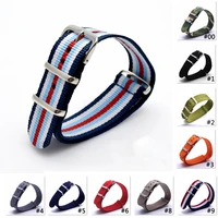 1618202224mm nylon strap bracelet army green red military nato fabric woven nylon strap substitute dw belt accessories