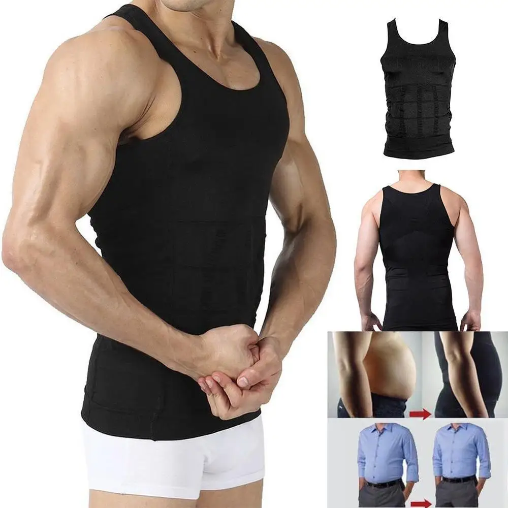 Стройнящая Мужская футболка жилет для похудения мужская форма скульптура