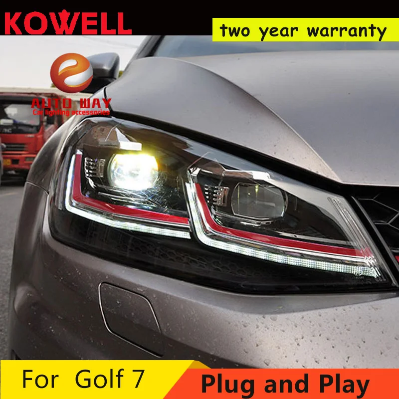 

Фары для VW Golf 7 MK7 2013-2017, автомобильные светодиодные фары DRL Hella 5, ксеноновые линзы Hid H7 Golf 7,5 R, автомобильные аксессуары