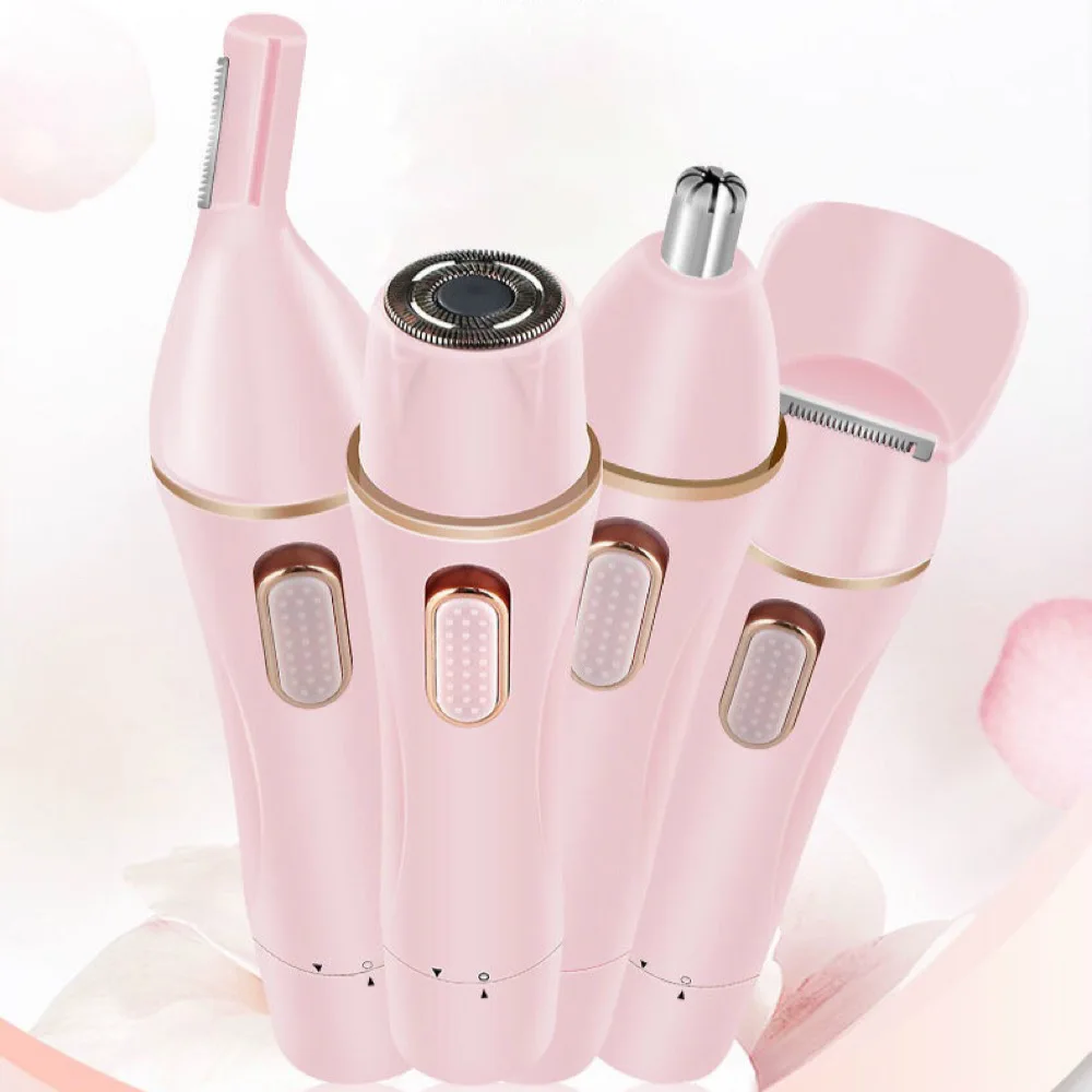 

Four-in-one Electric Eyebrow Trimmer Mini USB Charging Eye Care Painless Epilator Facial Razor Portable Female Facial Epilator