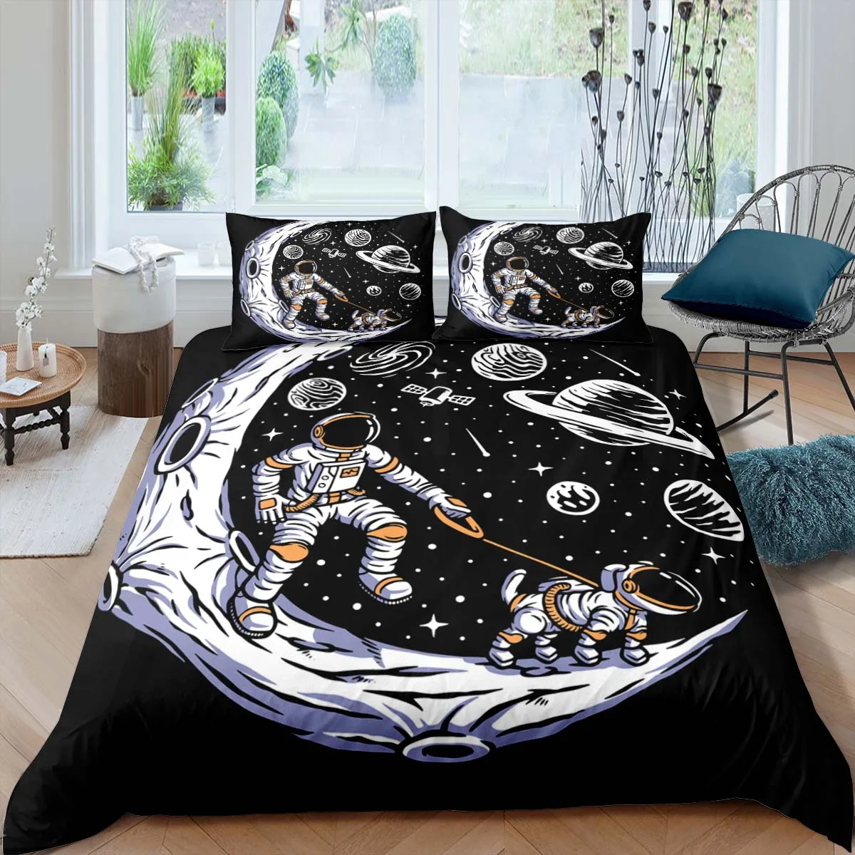 

Home Textiles Luxury 3D Astronaut Print Duvet Cover Set 2/3 Pcs Pillowcase Kids Bedding Set AU/EU/UK/US Queen and King Size
