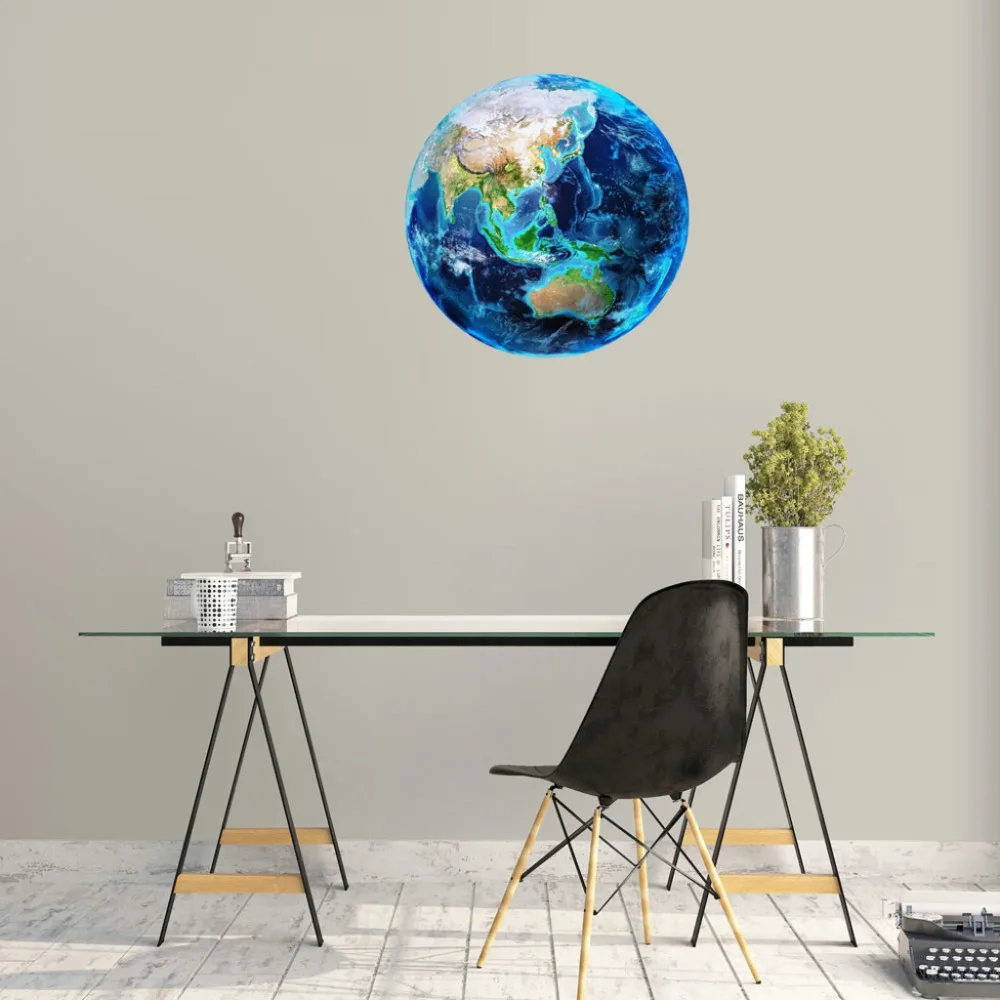 30cm Luminous Moon Earth Cartoon DIY 3D Wall Stickers for Kids Room Bedroom Glow In The Dark Wall Sticker Home Decor Living Room