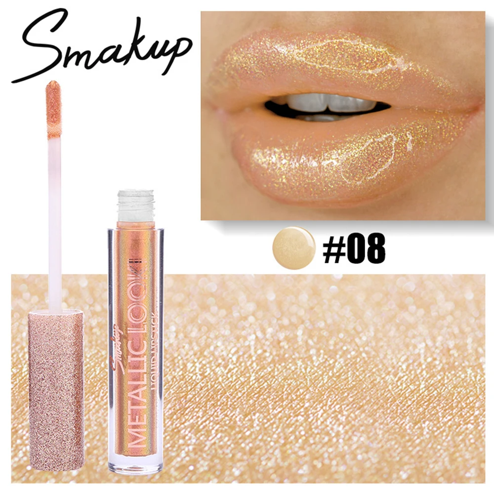 08 SMAKUP 8 цветов Блеск для губ длительный увлажняющий сексуальный прозрачный блеск для губ жемчужная жидкая помада для губ Губная помада Водонепроницаемая оттенок TSLM1 - Цвет: 08