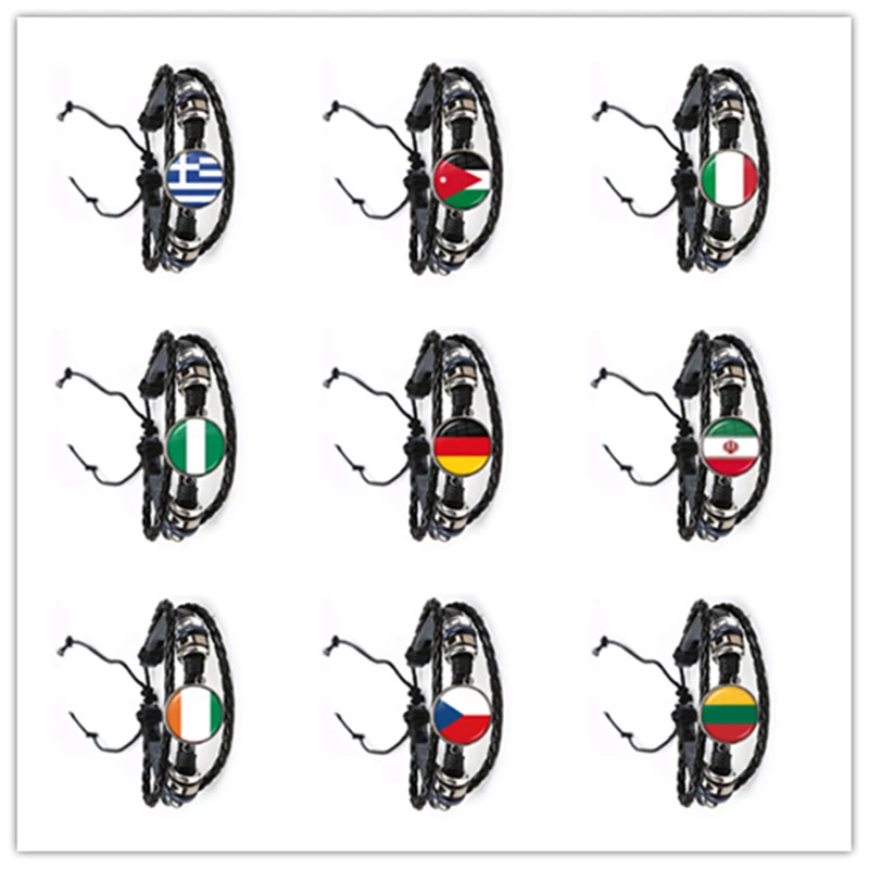 Национальный флаг стеклянный браслет из кабошона Греция Иордания Италия Нигерия