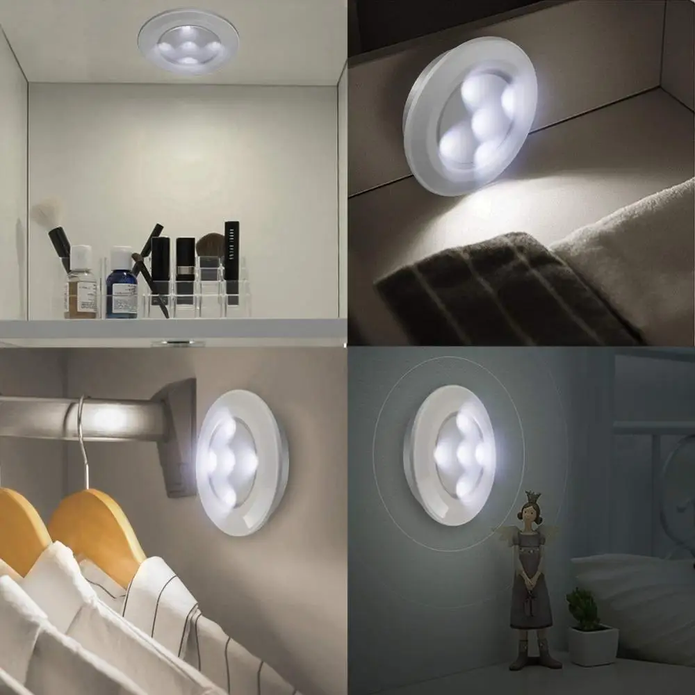 Под Кабинет светильник Батарея 5 светодиодов лампа Беспроводной сенсорный